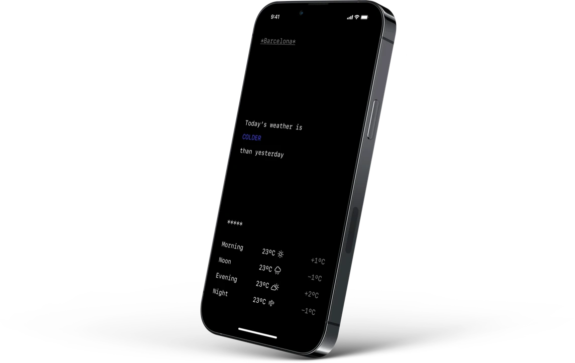 Native iOS application showcase on iPhone
